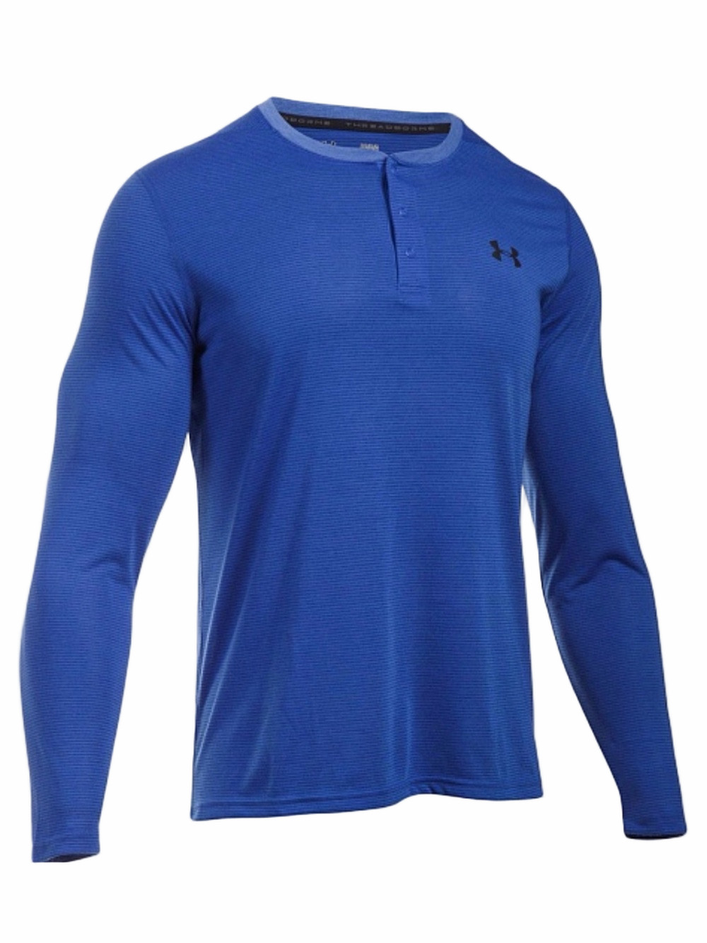 Under Armour Men's Size LARGE Loose Threadborne Long Sleeve Henley Royal Blue